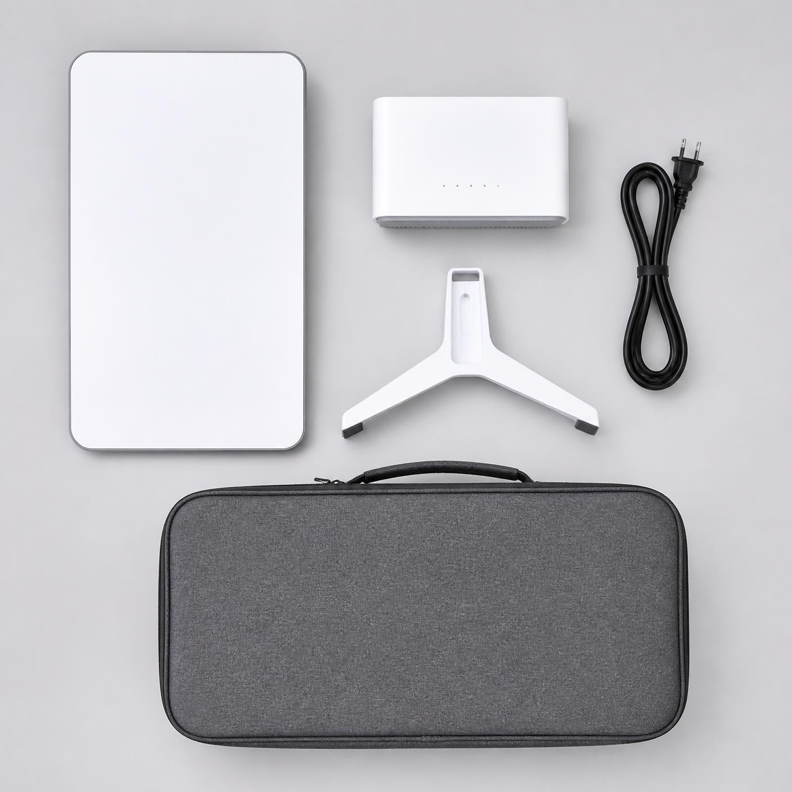 Satellite internet kit: terminal, router, power cable, mount and carrying case
